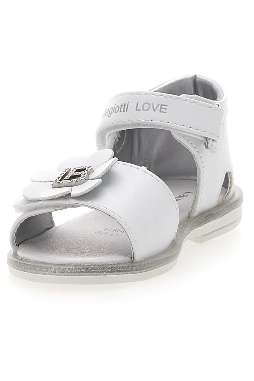 Sandali bianchi con fiocco decorativo e velcro LAURA BIAGIOTTI 96319492