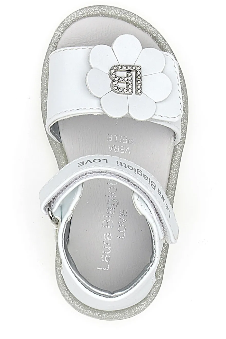 Sandali bianchi con fiocco decorativo e velcro LAURA BIAGIOTTI 96319492