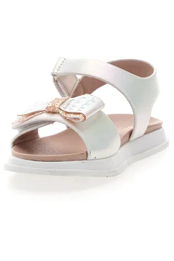 Sandali bianchi con fiocco glitter Pitt Kids 39G2521S
