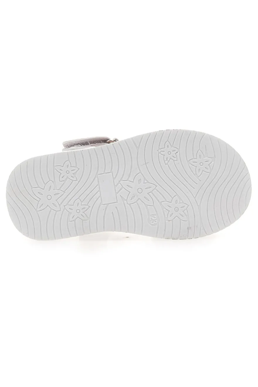 Sandali bianchi con fiocco glitter Pitt Kids 39G2521S
