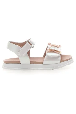 Sandali bianchi con fiocco glitter Pitt Kids 39G2521S