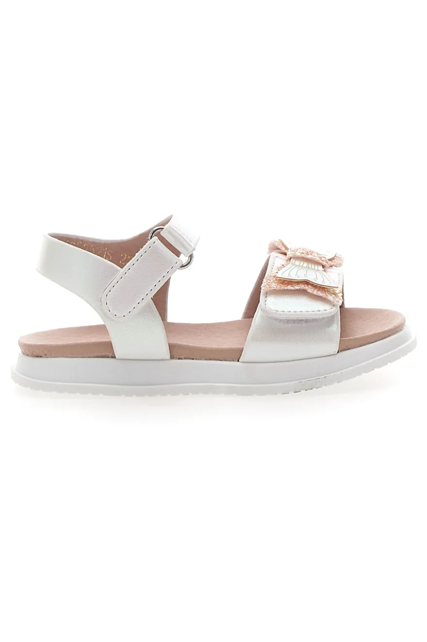 Sandali bianchi con fiocco glitter Pitt Kids 39G2521S