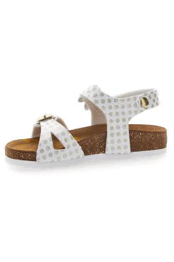 Sandali bianchi con fiore e stampa pois Pittarello Bio 257A084SR