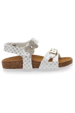 Sandali bianchi con fiore e stampa pois Pittarello Bio 257A084SR
