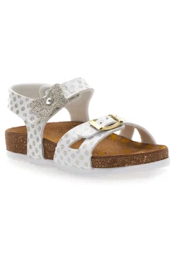 Sandali bianchi con fiore e stampa pois Pittarello Bio 257A084SR