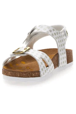 Sandali bianchi con fiore e stampa pois Pittarello Bio 257A084SR