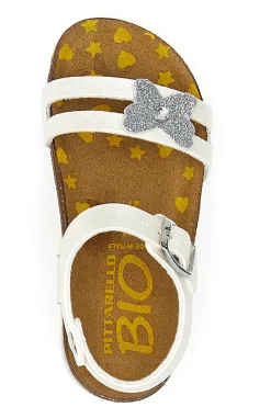 Sandali bianchi con fiore glitter Pittarello Bio 257A010SR