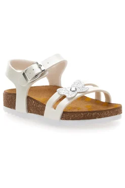 Sandali bianchi con fiore glitter Pittarello Bio 257A010SR