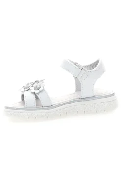 Sandali bianchi con fiori applicati e glitter Laura Biagiotti 96109489