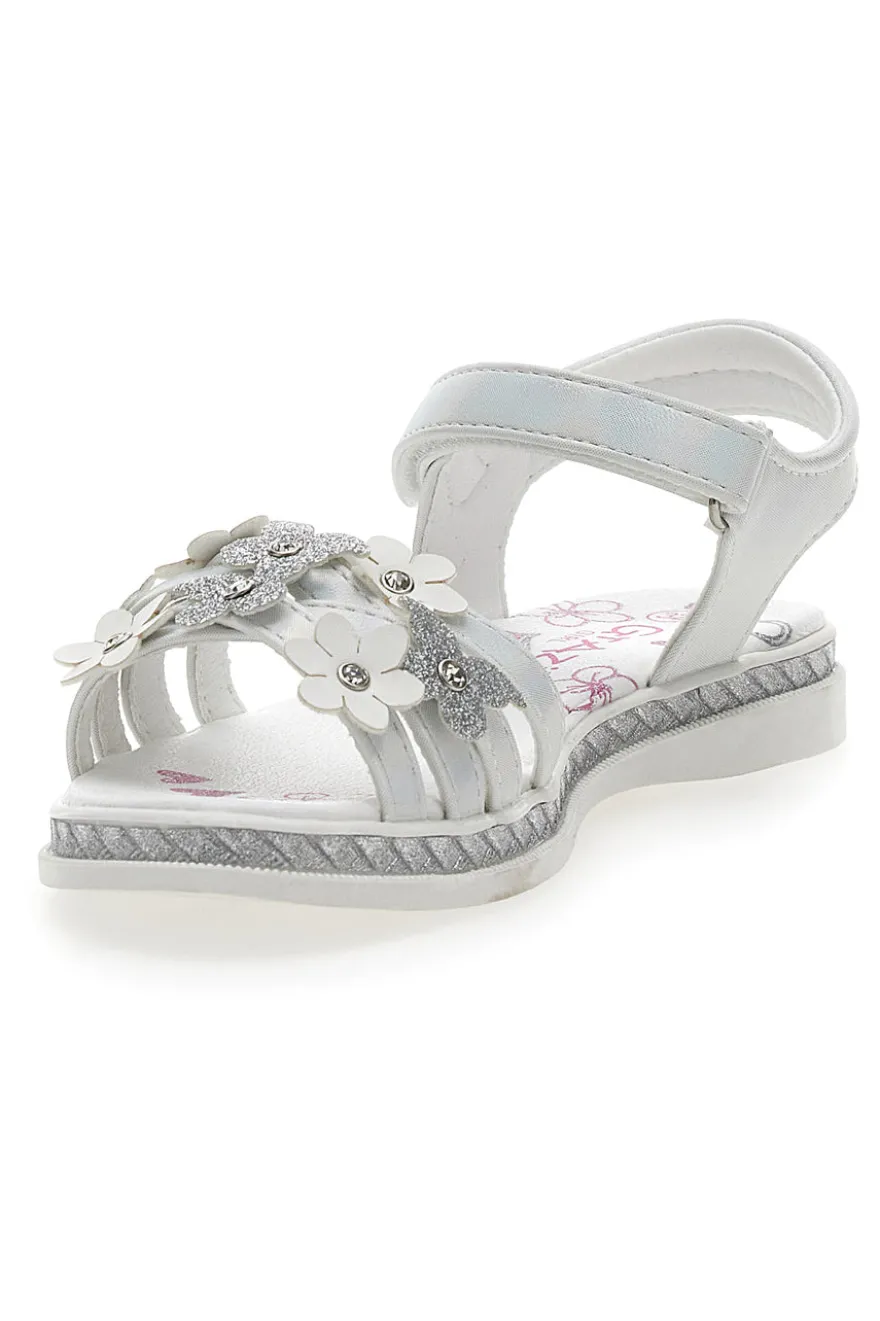 Sandali Bianchi con Fiori Grazie Girl 14339