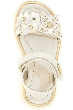 Sandali bianchi con fiori e strappo Laura Biagiotti 96129493