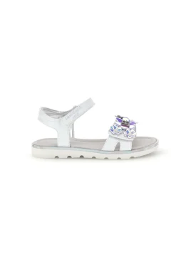 Sandali bianchi con fiori decorativi iridescenti Laura Biagiotti L9882C9702
