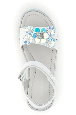 Sandali bianchi con fiori decorativi iridescenti Laura Biagiotti L9882C9702