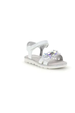 Sandali bianchi con fiori decorativi iridescenti Laura Biagiotti L9882C9702