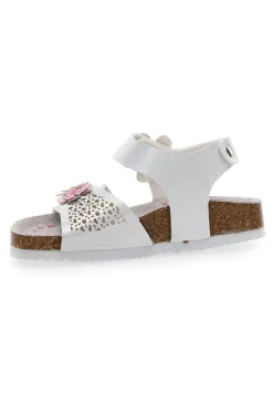 Sandali Bianchi con Glitter e Strappi In Velcro Pitt Kids 14417