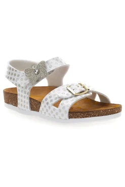 Sandali bianchi con glitter e doppia fibbia PITTARELLO BIO 257A084SR