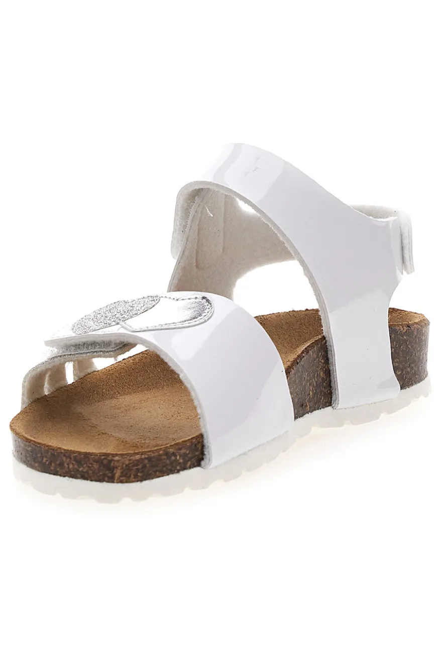 Sandali bianchi con glitter e chiusura a strappo Pitt Kids 45260TWV