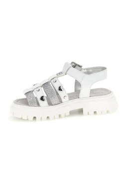 Sandali bianchi con glitter e borchie Laura Biagiotti 9021C9767