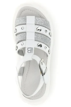 Sandali bianchi con glitter e borchie Laura Biagiotti 9021C9767