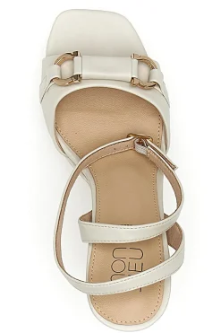 Sandali Bianchi con Plateau e Tacco Alto e Dettaglio Dorato Mon Dieu B075Q82