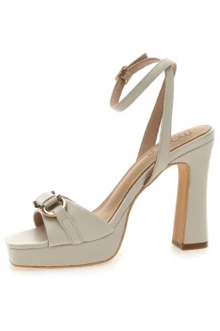 Sandali Bianchi con Plateau e Tacco Alto e Dettaglio Dorato Mon Dieu B075Q82