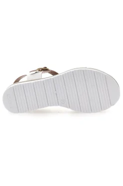 Sandali bianchi con platform e fibbia dorata Prima Riga 5