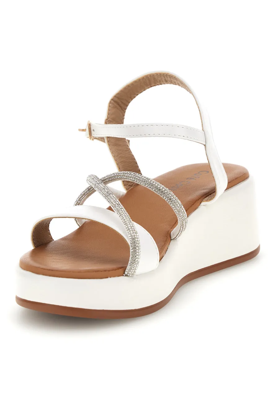 Sandali bianchi con platform Cafè cost 80882