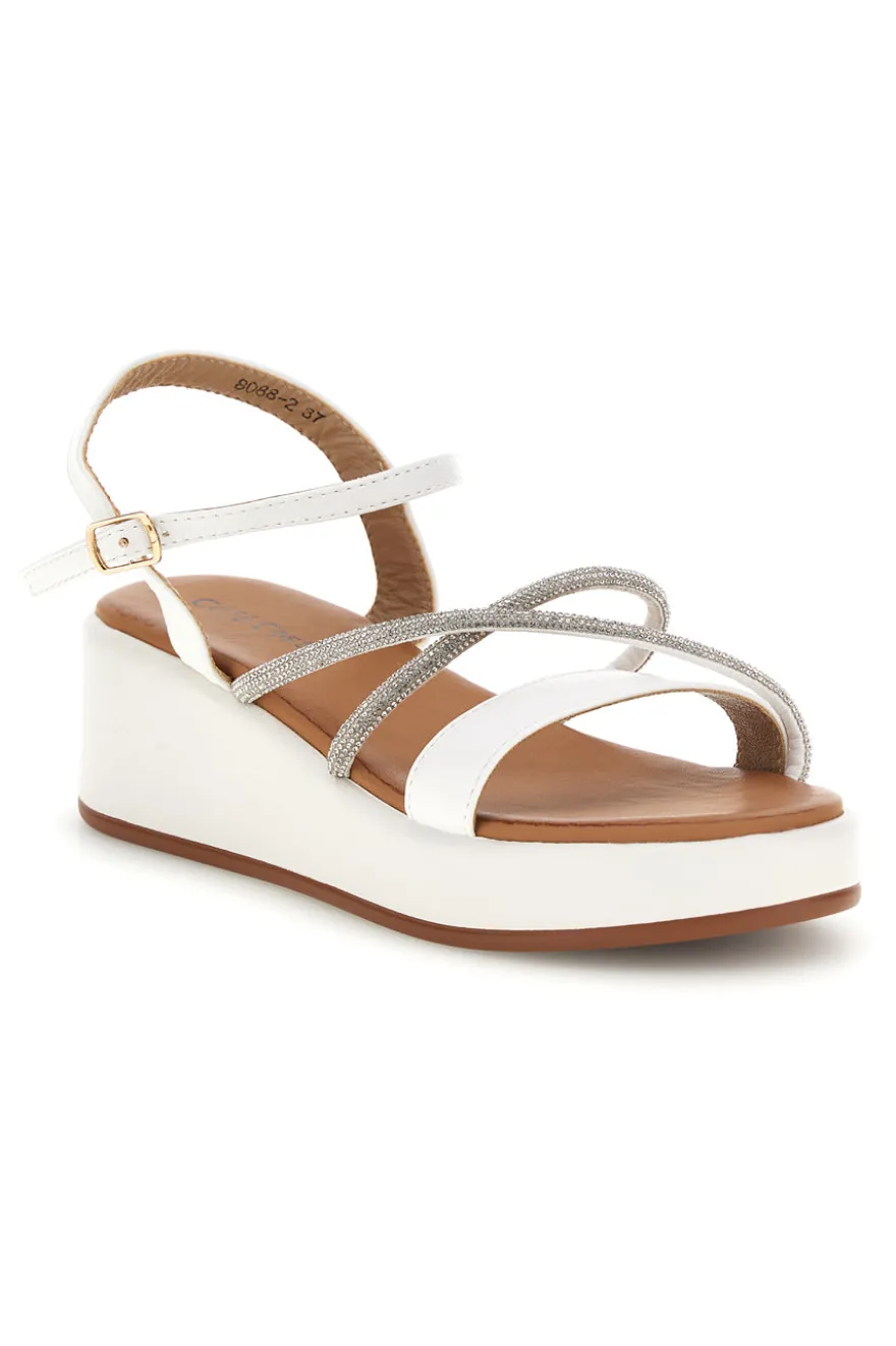 Sandali bianchi con platform Cafè cost 80882