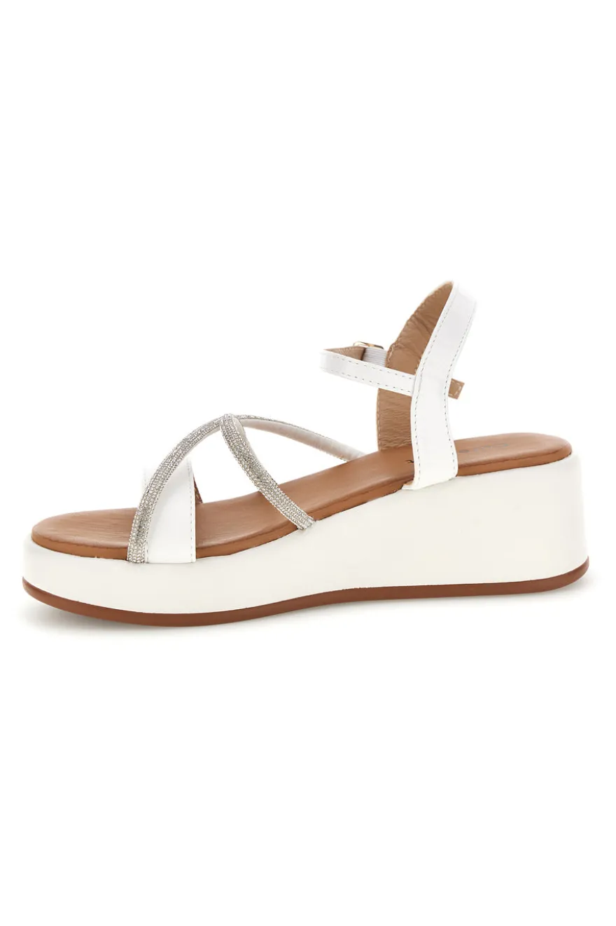 Sandali bianchi con platform Cafè cost 80882