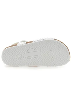 Sandali Bianchi con Pois e Farfalla Argento Glitter Pittarello Bio 257112