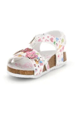 Sandali Bianchi con Stampa Floreale Pitt kids 14407