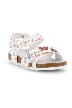 Sandali Bianchi con Stampa Floreale Pitt kids 14407