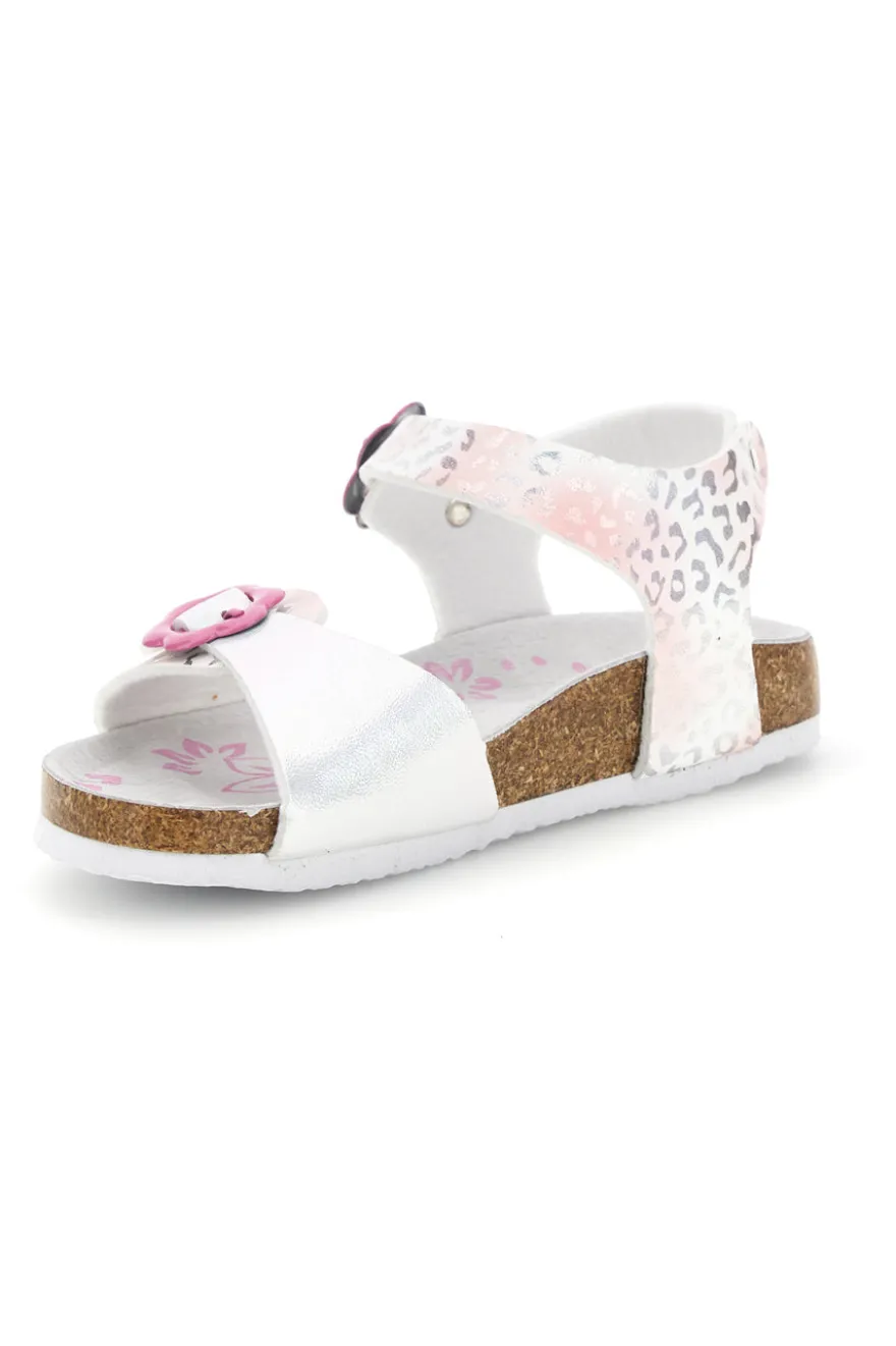 Sandali Bianchi con Stampa Animalier Pitt kids 14610