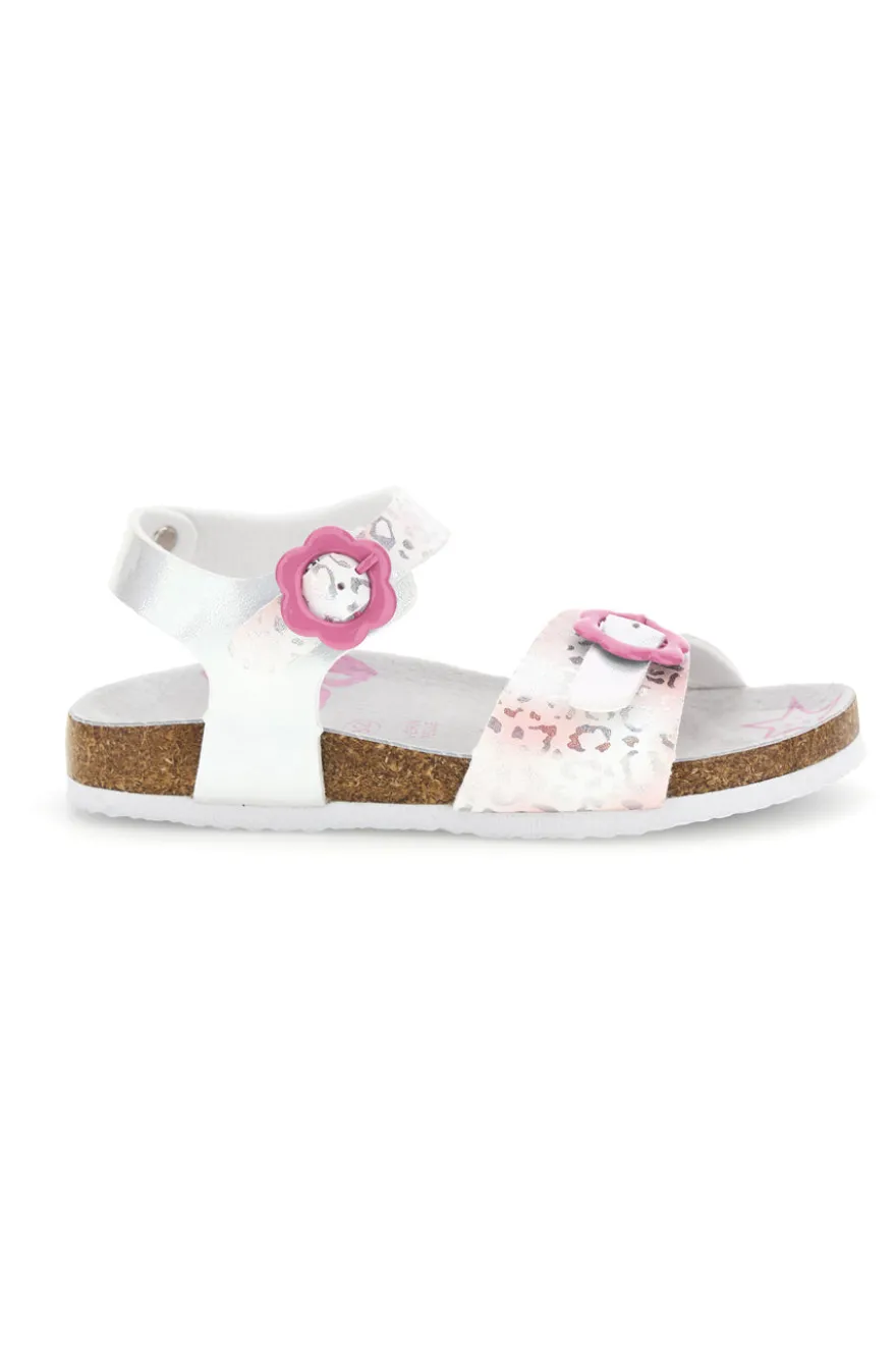 Sandali Bianchi con Stampa Animalier Pitt kids 14610