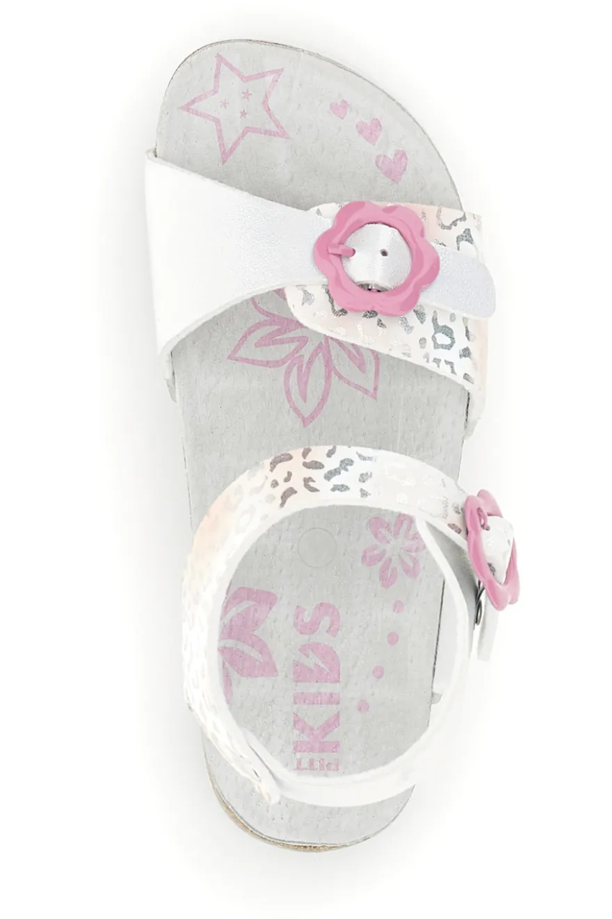 Sandali Bianchi con Stampa Animalier Pitt kids 14610