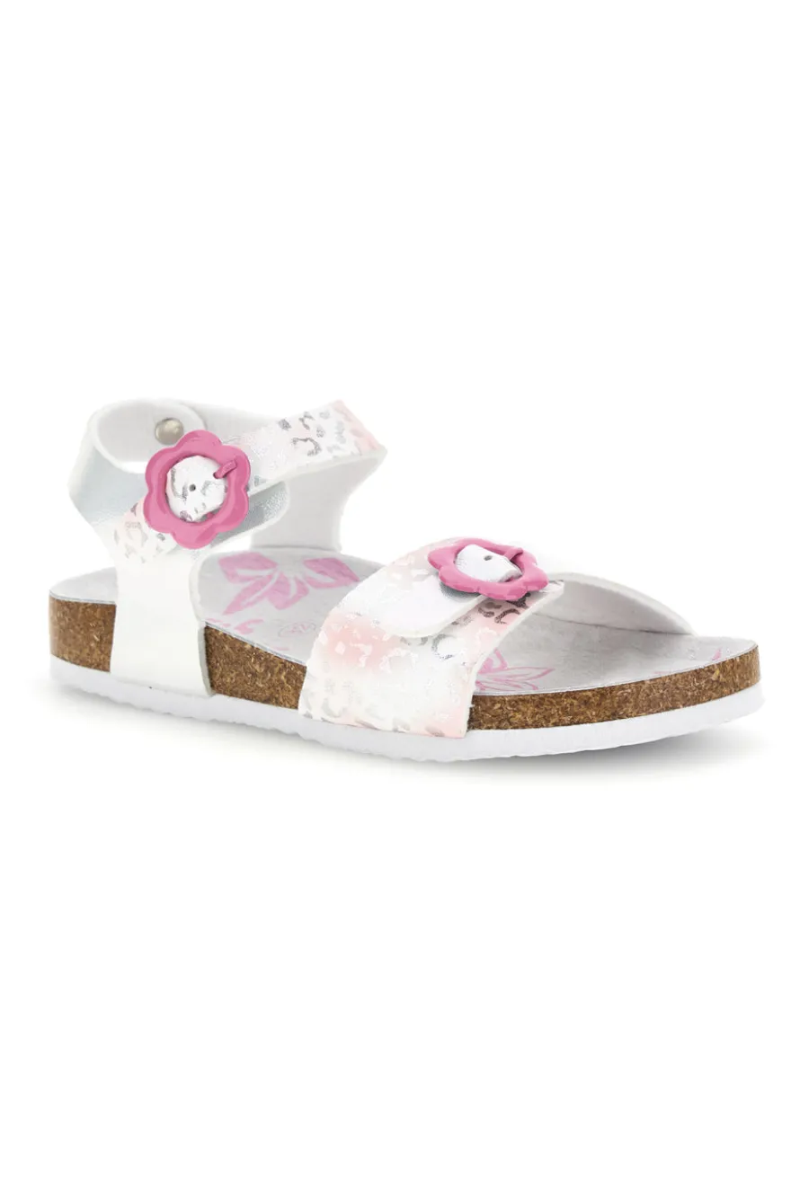 Sandali Bianchi con Stampa Animalier Pitt kids 14610