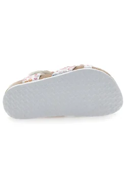 Sandali bianchi con stampa floreale e strappo Pitt Kids 14407