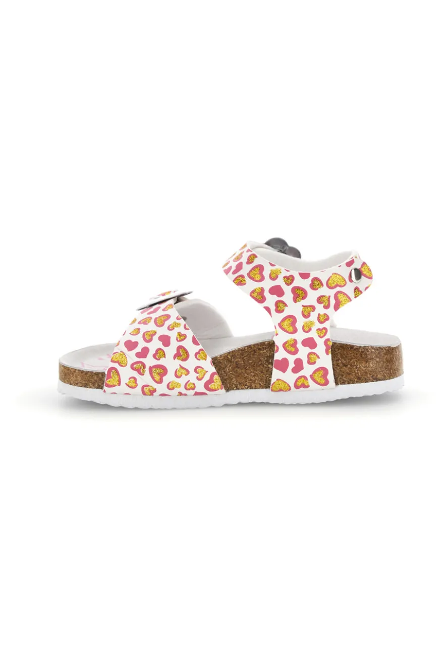 Sandali Bianchi con Stampa Cuori Pitt kids 14611