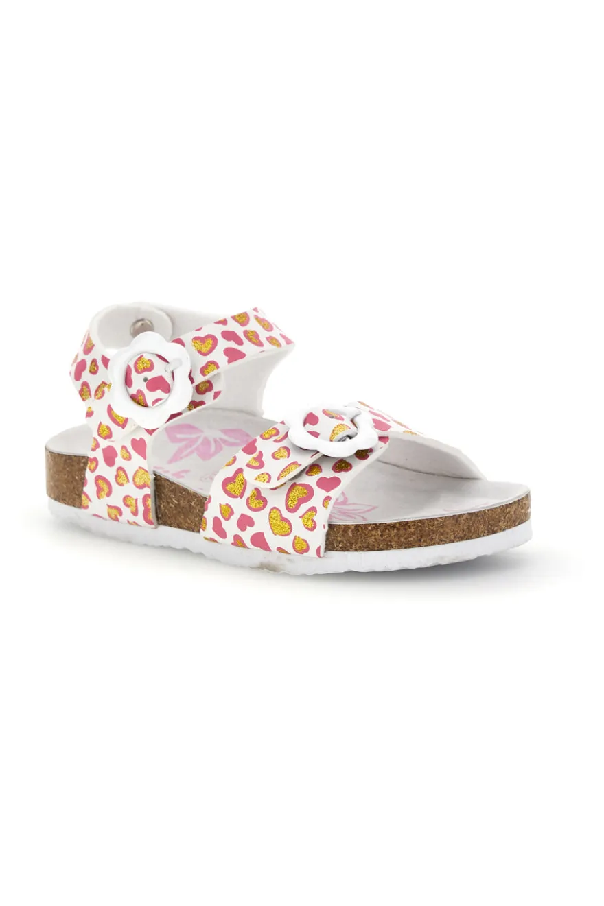 Sandali Bianchi con Stampa Cuori Pitt kids 14611