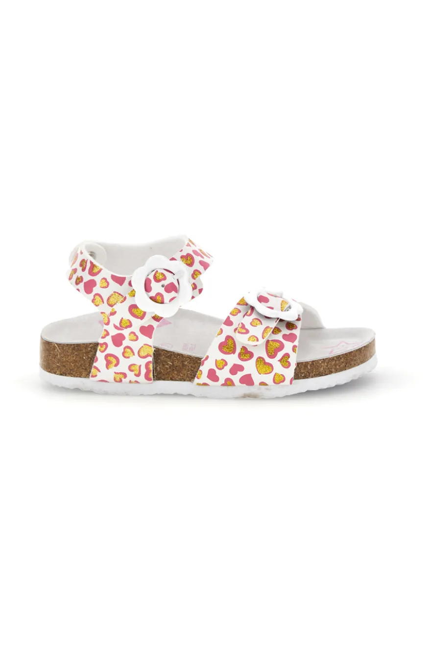 Sandali Bianchi con Stampa Cuori Pitt kids 14611