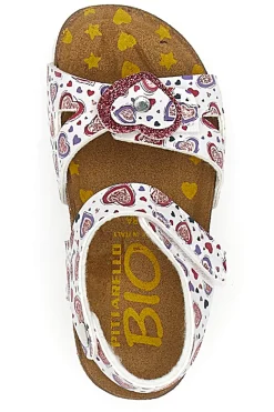 Sandali bianchi con stampa cuori Pittarello Bio 257A745SR