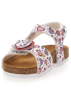 Sandali bianchi con stampa cuori Pittarello Bio 257A745SR