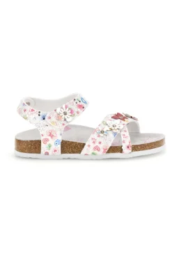 Sandali Bianchi con Stampa Floreale Pitt kids 14407