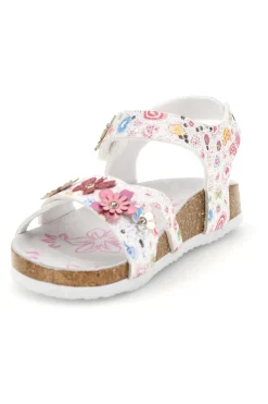 Sandali Bianchi con Stampa Floreale Pitt kids 14407