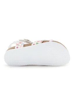 Sandali Bianchi con Stampa Floreale Pitt kids 14407