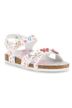 Sandali Bianchi con Stampa Floreale Pitt kids 14407