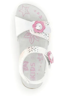 Sandali Bianchi con Stampa Animalier Pitt kids 14610