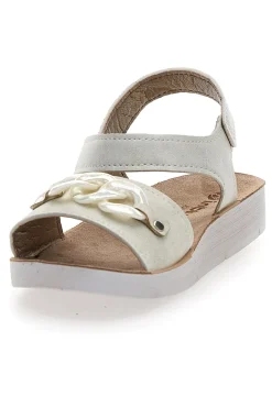 Sandali Bianchi Con Strappo In Velcro Inblu 26 Cj