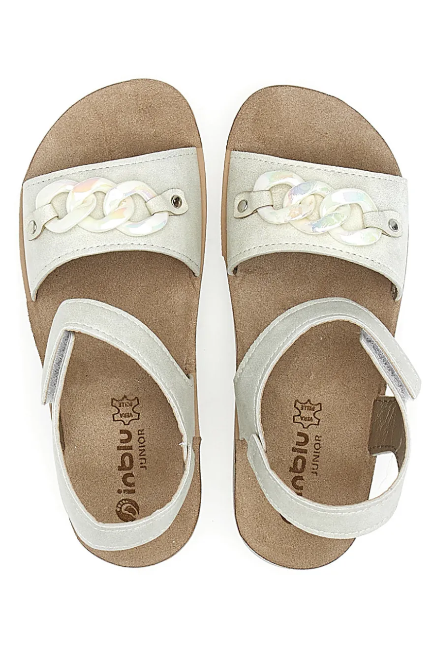 Sandali Bianchi Con Strappo In Velcro Inblu 26 Cj