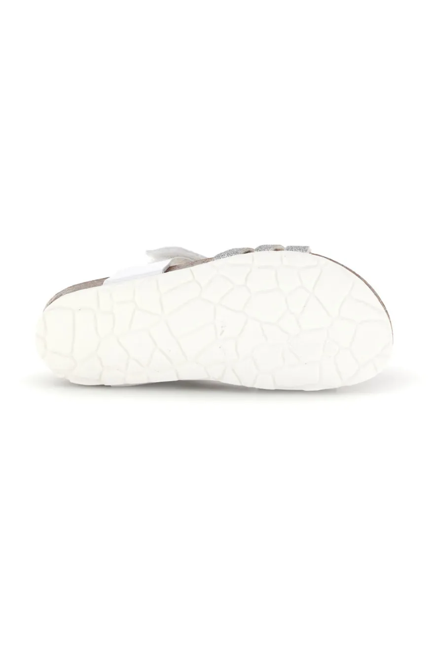 Sandali bianchi con strappi e applicazione Pitt kids 45266TWV